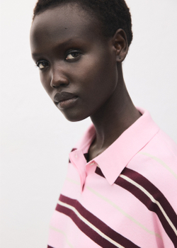 Джемпер в полоску с воротником поло