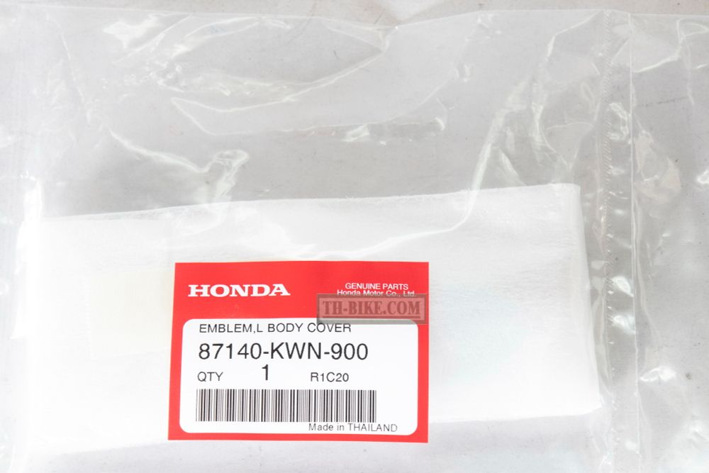 87140-KWN-900. EMBLEM, L. BODY COVER. 3D emblem "PCX" Honda PCX