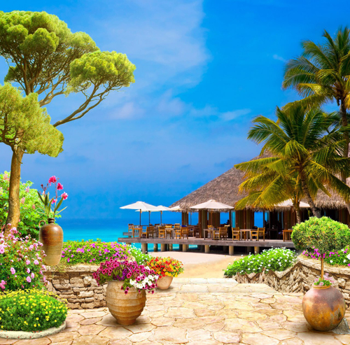 Пляж №18 Фотообои и Фрески ручной работы