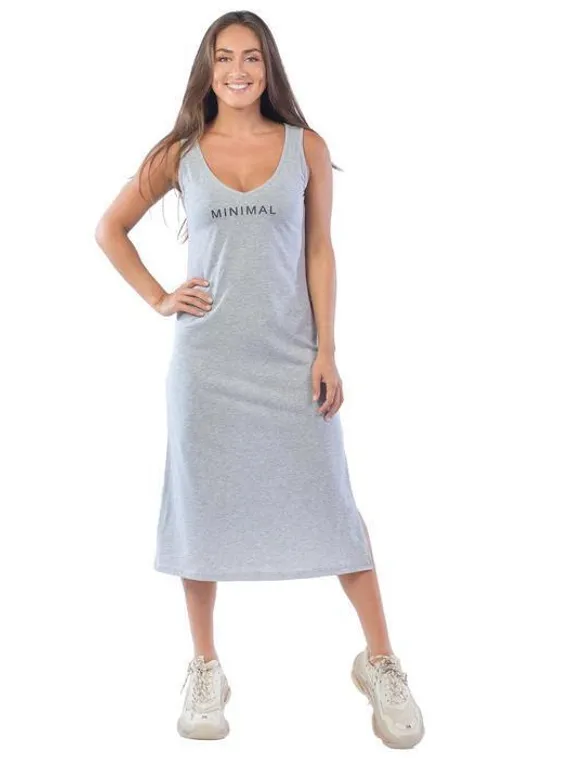 Платье женское, размер 44, цвет светло-серый