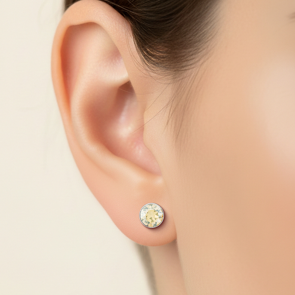 Серьги пусеты Fiore Luna Crystal Golden Shadow SWE298 CGS S