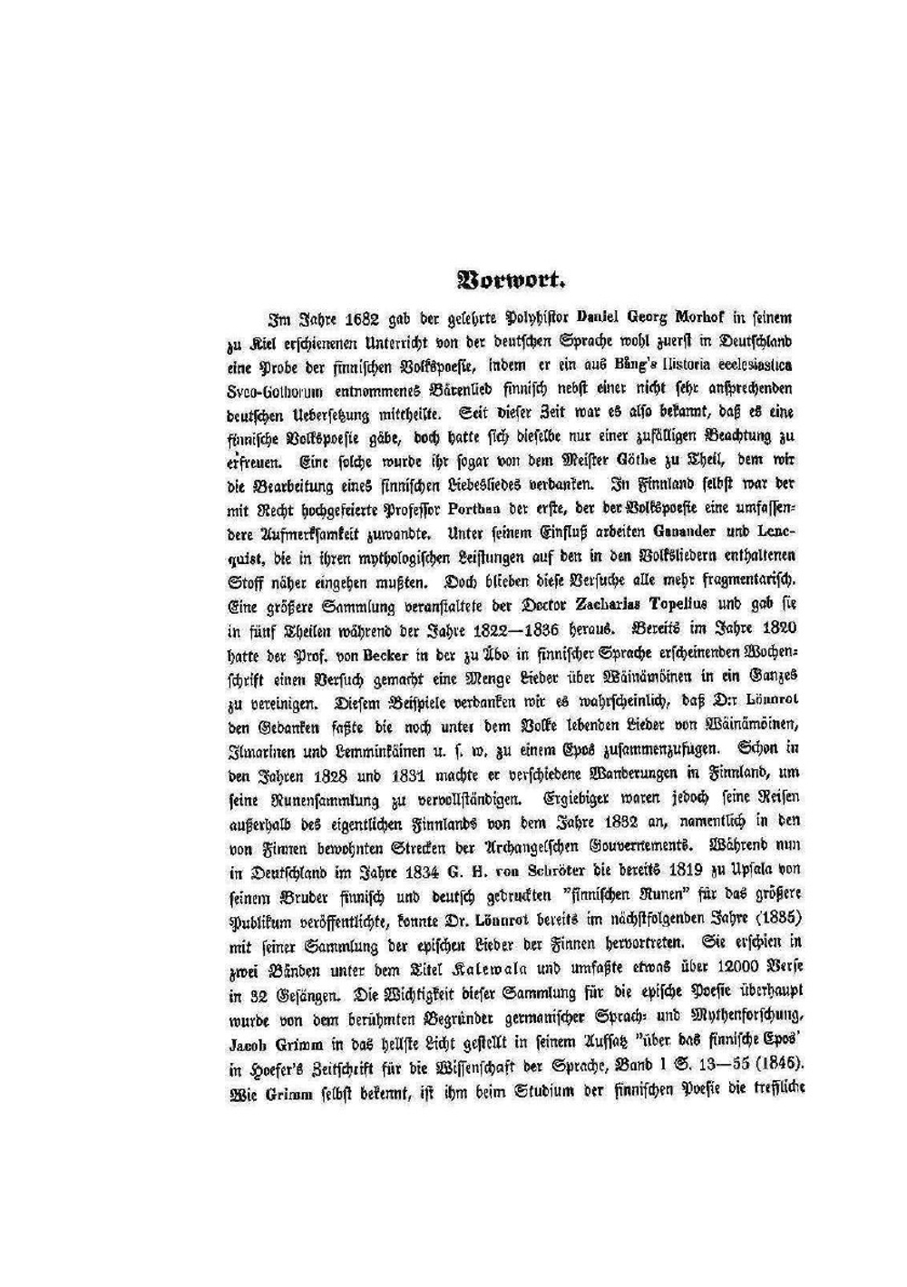 Kalevala. das National-Epos der Finnen | Elias Lönnrot