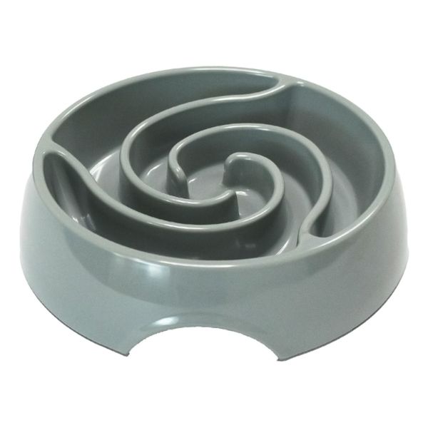Миска SuperDesign меламиновая для медленного поедания Торнадо 900 мл, серая