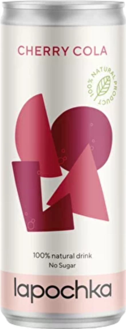 Газированный напиток Лапочка Черри Кола / Lapochka Cherry Cola 0.33 - банка