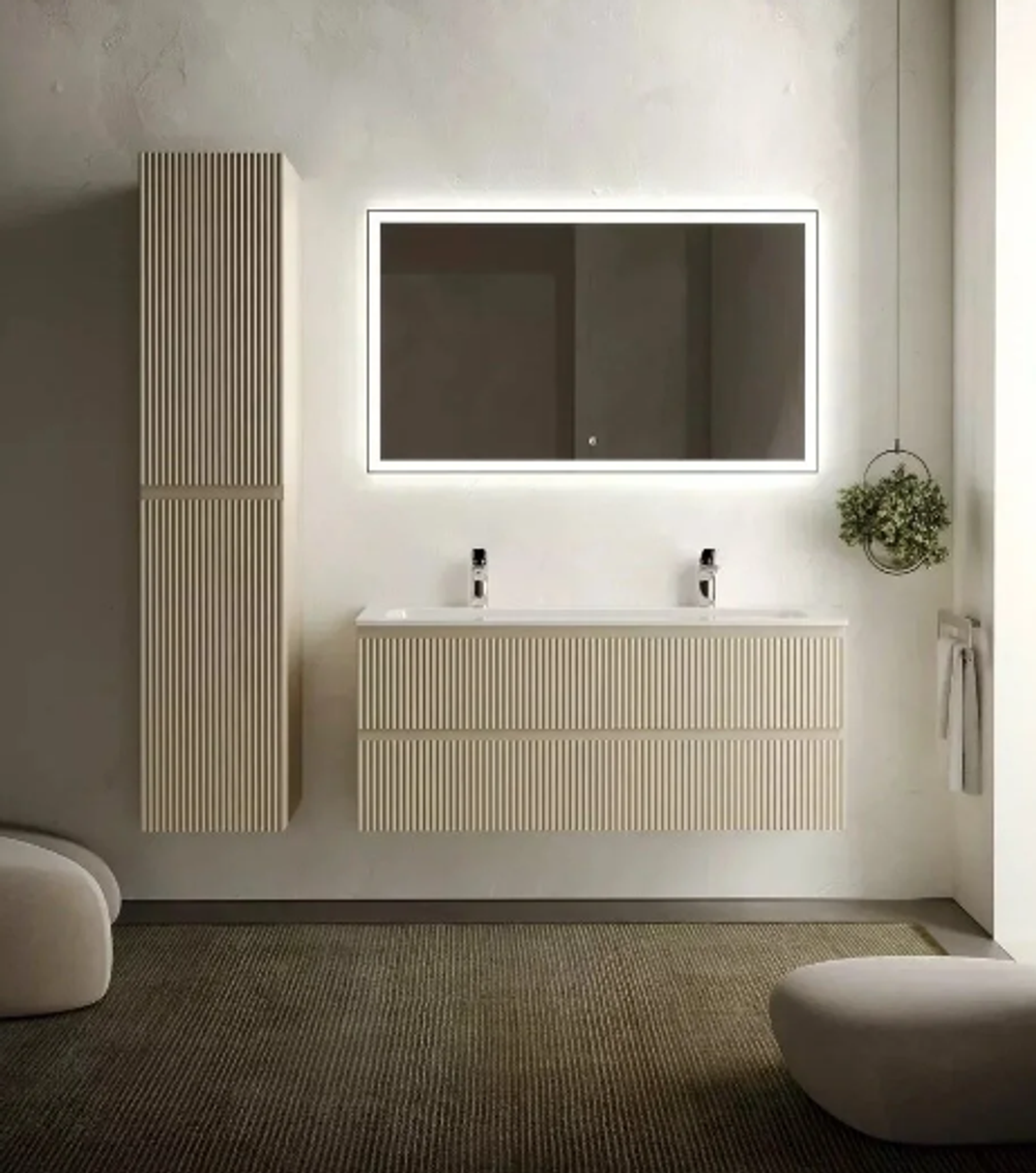 Тумба подвесная SANCOS Snob R 1195х445х500, c двумя ящиками оснащенными доводчиками, Beige Soft, арт.SNR120CE