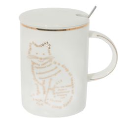 GAEM Кружка с крышкой и ложкой, 400 мл, L11,5 W8 H11,5 см, 4в.