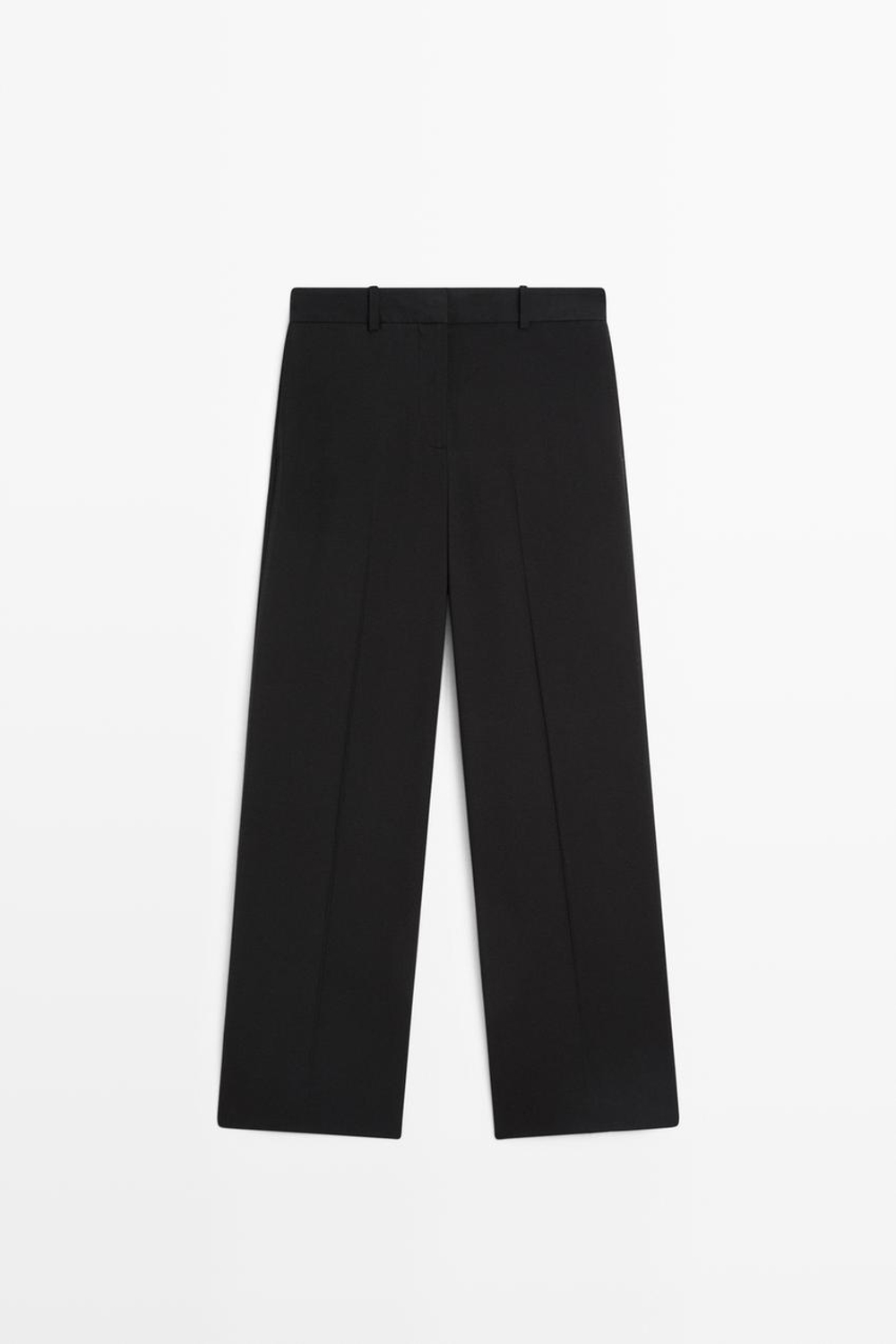 Massimo Dutti Свободные брюки прямого кроя, черный