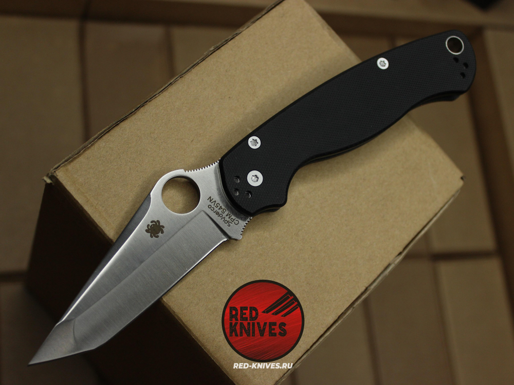 Нож Spyderco Paramilitary 2 Tanto G10 - черная рукоять, клинок сатин RK/487