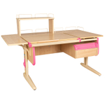 Растущая парта с навесной тумбой, задними и боковой полками Дэми СУТ 25-05-Б1Д1 (1500×880 мм)