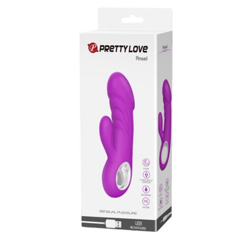Мини вибратор со стимуляцией клитора "Ansel" 15,8 x 3,4 см.