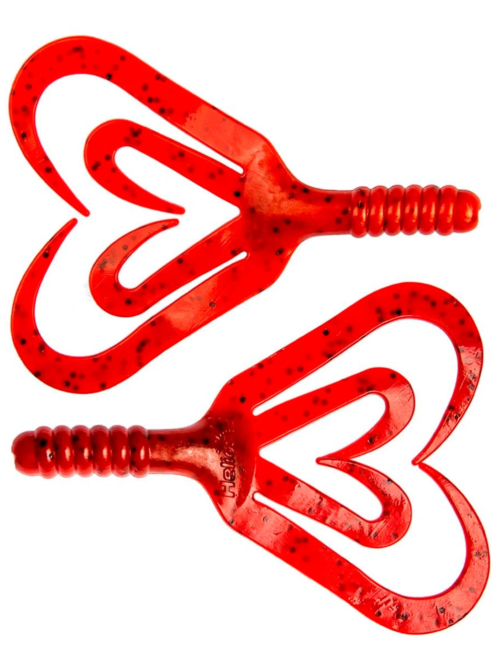 Твистер несъедобный Helios Credo Four tail 3,35"/8,5 см Red & White 100шт. (HS-20-003-N)