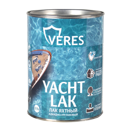 Лак яхтный Veres, алкидно-уретановый, глянцевый, 0,9 л