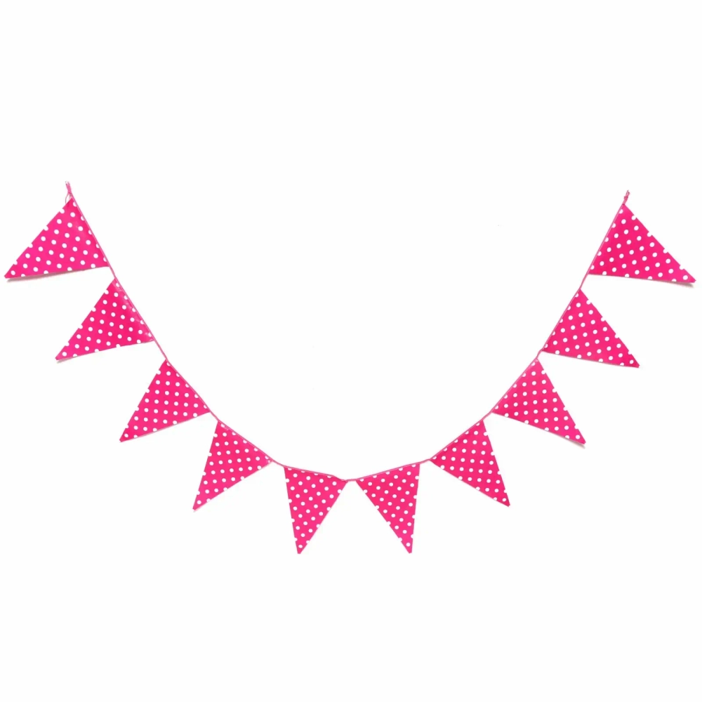 Растяжка 2,5м 10 флажков h29см «Розовый горошек»