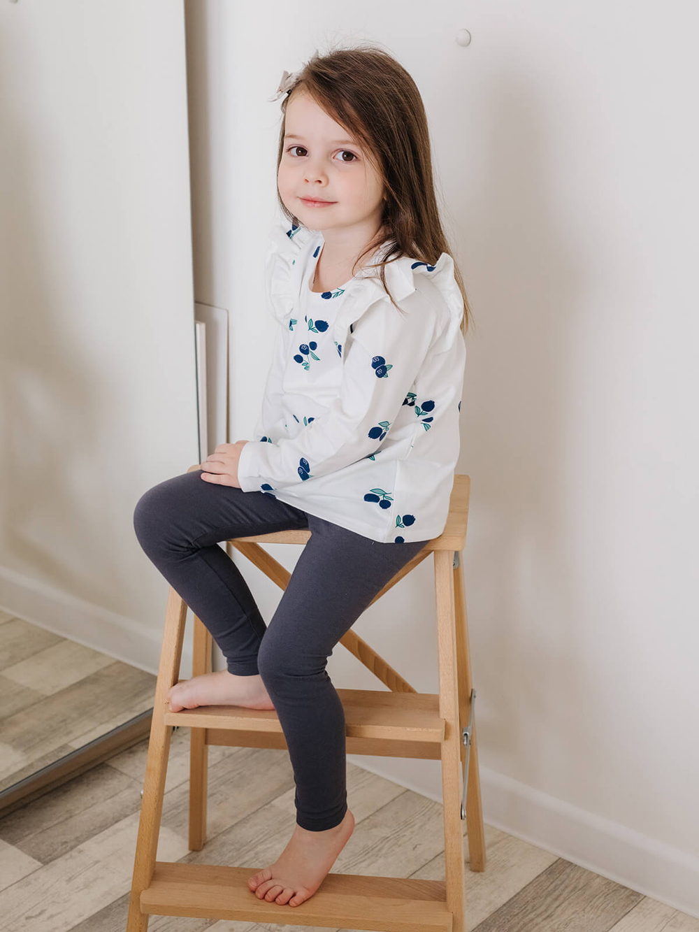 Лонгслив Mjölk Голубика, с крылышками