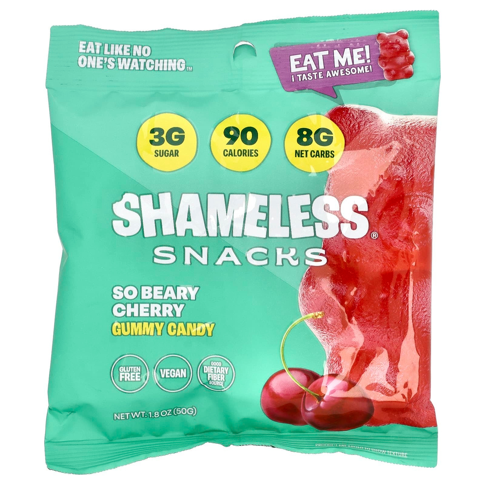 Shameless Snacks, жевательные конфеты, со вкусом вишни, 6 пакетиков по 50 г (1,8 унции)