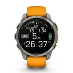 Смарт-часы Garmin Fenix 8 Amoled 47 мм Sapphire Titanium, оранжевый браслет, 010-02904-11