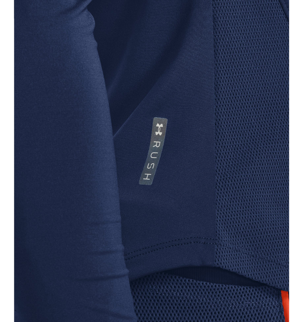 Женская теннисная футболка с длинным рукавом Under Armour Rush HeatGear Mesh Long Sleeve W - indigo/metallic silver
