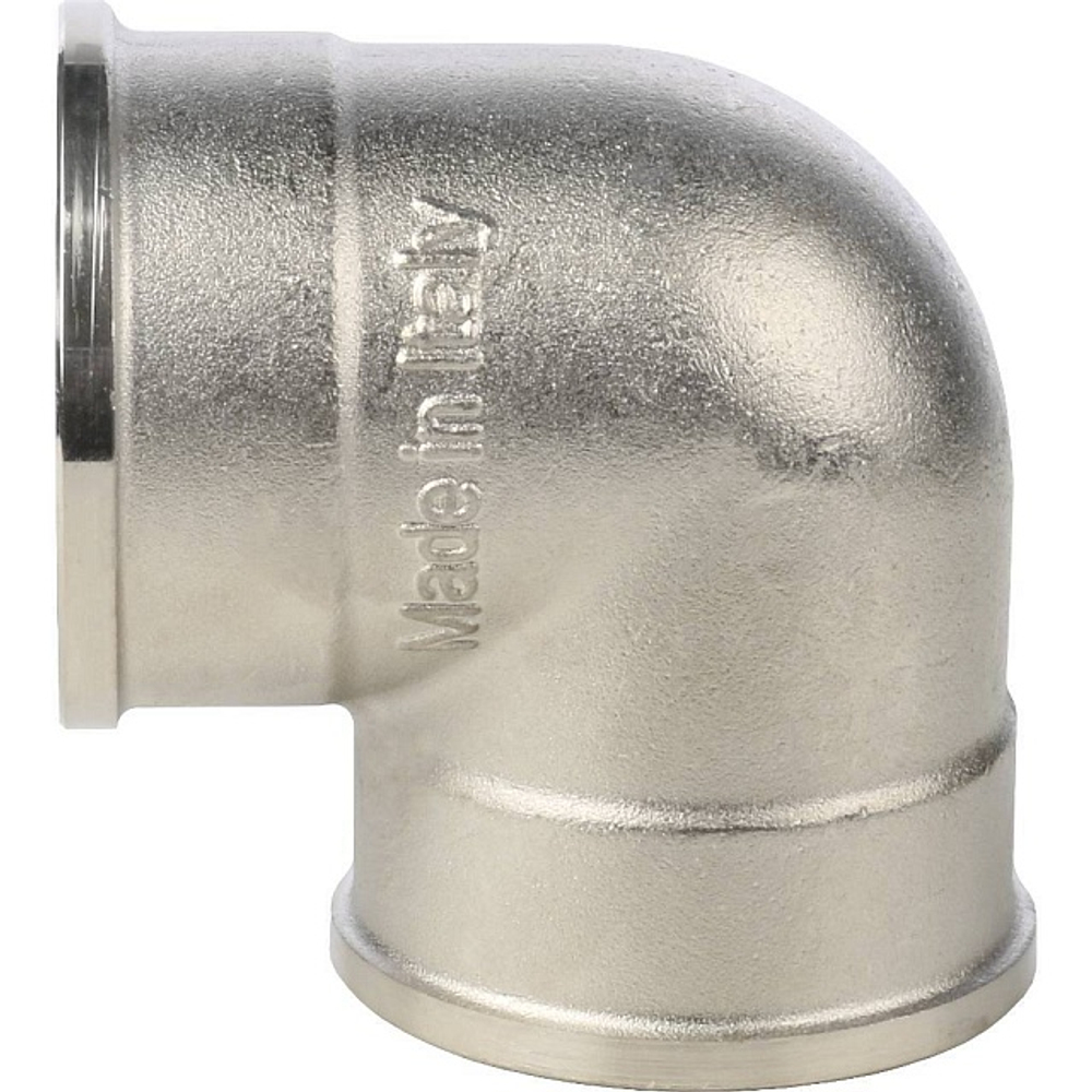 Отвод 90° с внутренней резьбой STOUT SFT 0014 - 1"1/2 (для стальных труб, латунь никелированная)