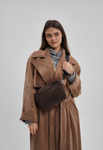 сумка прямоугольная шоколад замша