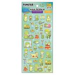 Наклейки гелевые "Зверяшки-обаяшки", 17,5х9 см, ассорти 12 видов, FUNSTER (ФАНСТЕР), 666085