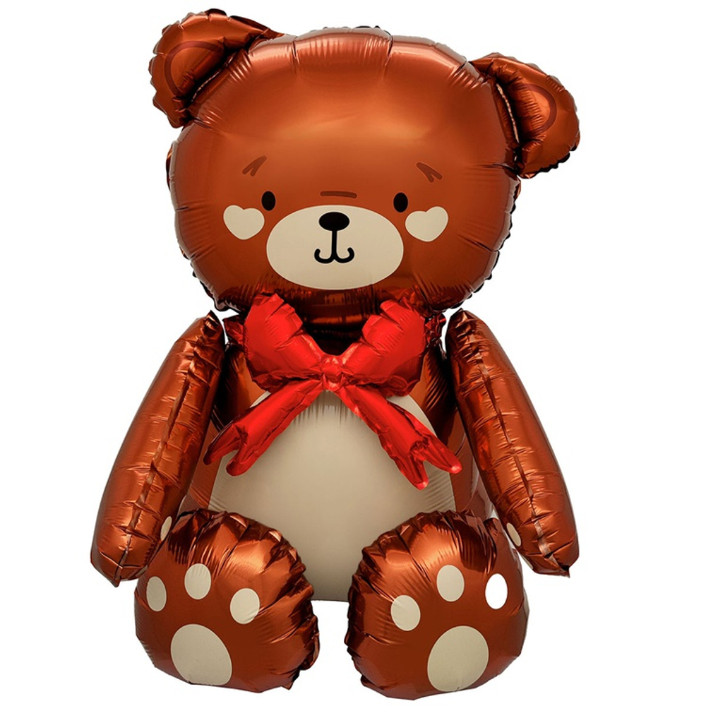 Фигура AIR Мишка коричневый бант красный 28" ВЗ
