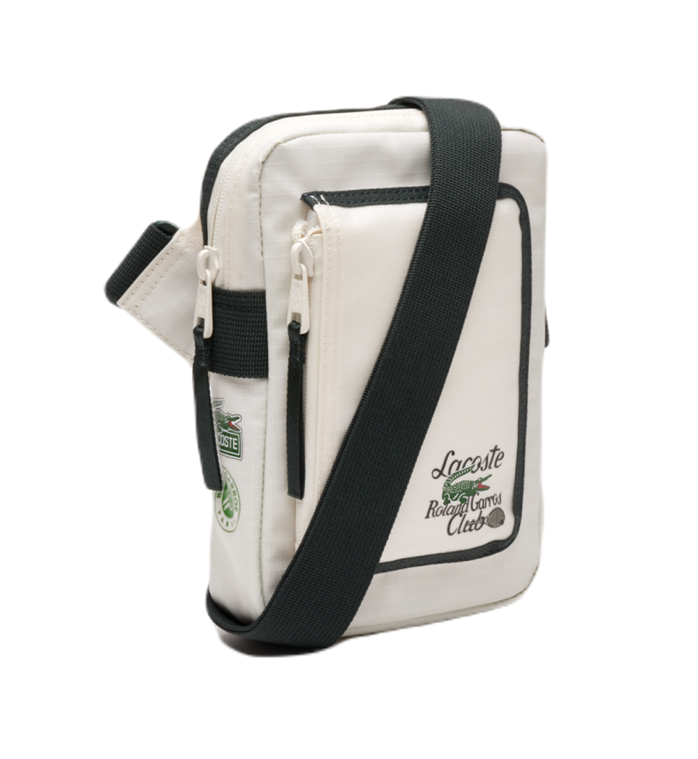 Lacoste Roland Garros Edition Contrast Print Vertical Messenger Сумка - farine sinople