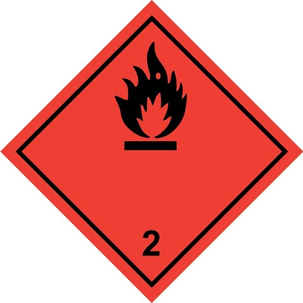 Знак-наклейка "Легковоспламеняющиеся газы" (черная)
