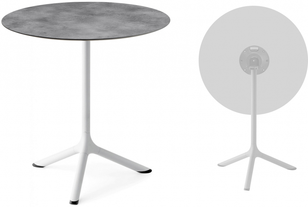 Стол ламинированный обеденный складной Scab Design Tripe Folding, белый, цементный