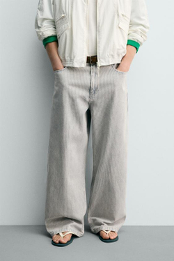 ZARA БРЮКИ RELAXED STRAIGHT FIT В ПОЛОСКУ, ПОЛОСКИ