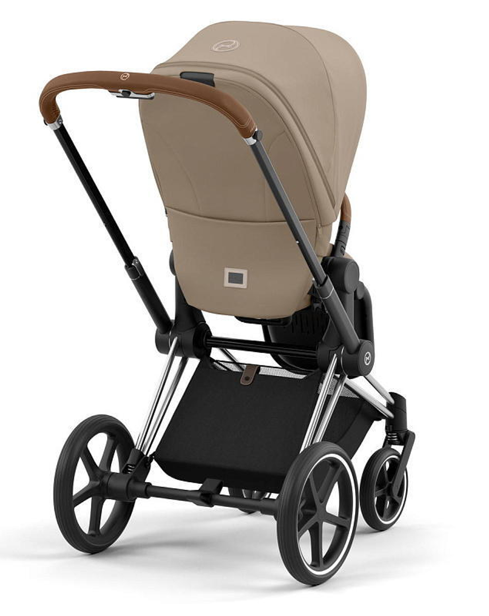 Коляска 3 в 1 Cybex Priam IV Chrome Brown complete и автокресло Cloud T i-Size Platinum White Plus Cozy Beige
