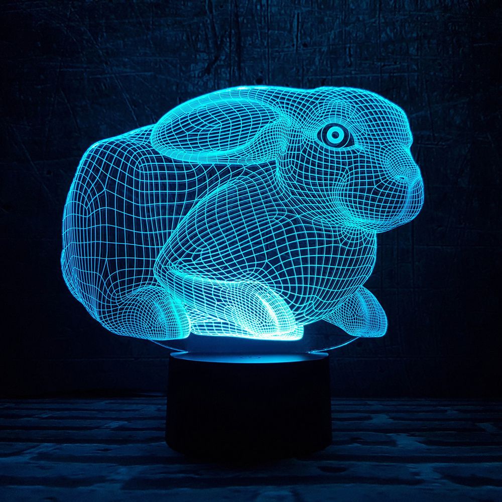 Ночник детский 3D Светильник Кролик
