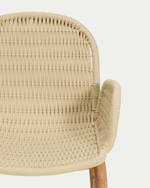 Уличный стул Alipa из акации и веревки цвета экрю