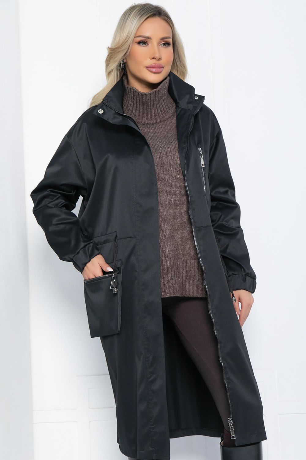 Плащ Весна близко (черный) Б12513-7 LT Collection