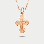 Крест женский православный из розового золота 585 пробы без вставок (арт. 709357-1000)