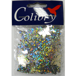 Пайетки фигурные голографические-(бабочки)10гр-Colibry