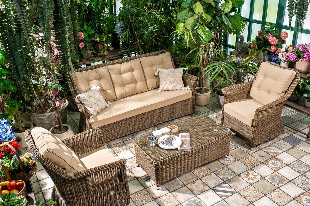 Плетеный кофейный стол OPAL