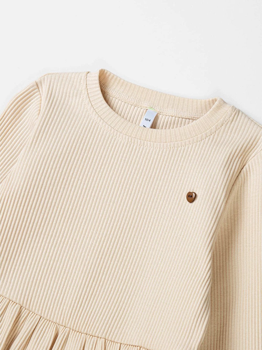 Лонгслив с баской "Крем-брюле" в рубчик