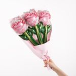 Шар с клапаном (17''/43 см) Мини-цветок, Роза, Розовый, 1 шт.