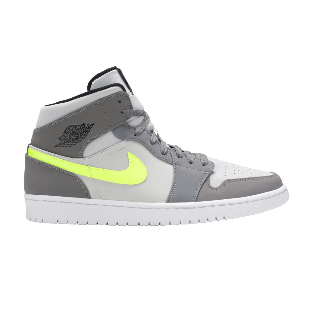Кроссовки Jordan Air Jordan 1 Mid Neon Yellow Grey