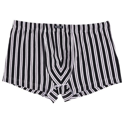 Черно-белые мужские трусы-боксеры (Размер: L) (Цвет: черный с белым)