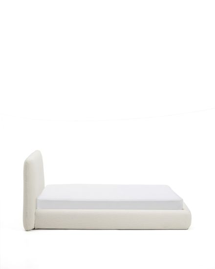 Кровать Martina со съемным чехлом из шенилла цвета экрю 90 x 200