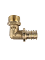 Угольник аксиальный, латунь, наружная резьба,25х3/4", желтый, RTP (80/10)