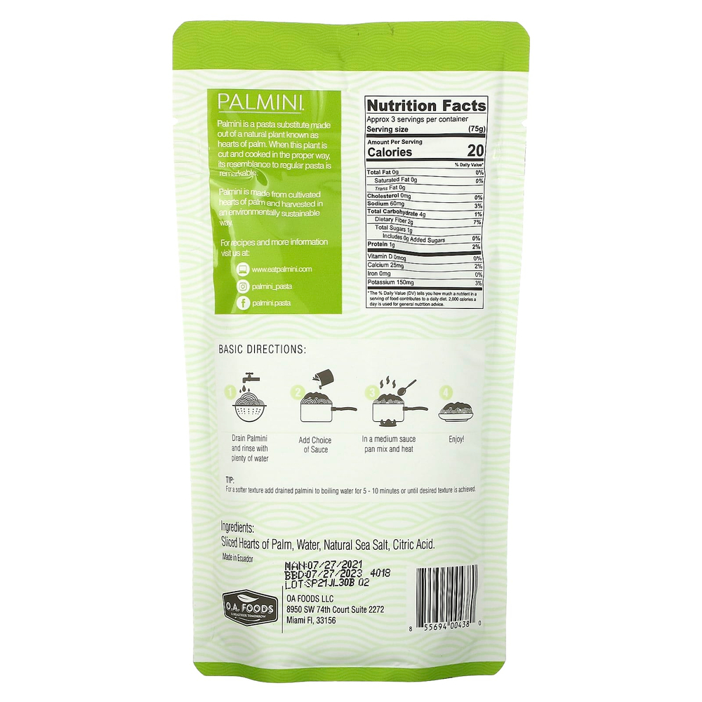 Palmini, Hearts of Palm, лингвини, 338 г (12 унций)