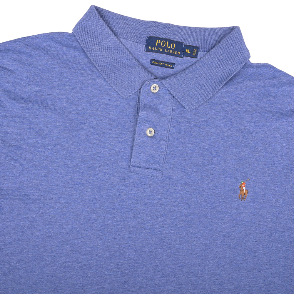 Светло-синее мягкое поло Ralph Lauren, XL
