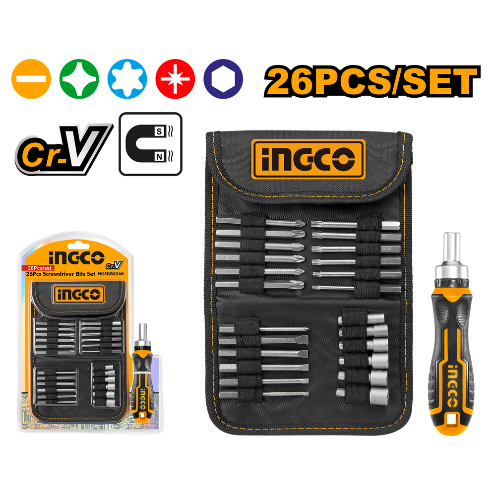 Отвертка с насадками и головок 26 шт INDUSTRIAL