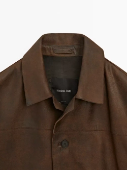 Massimo Dutti Замшевая куртка из овечьей кожи, коричневый