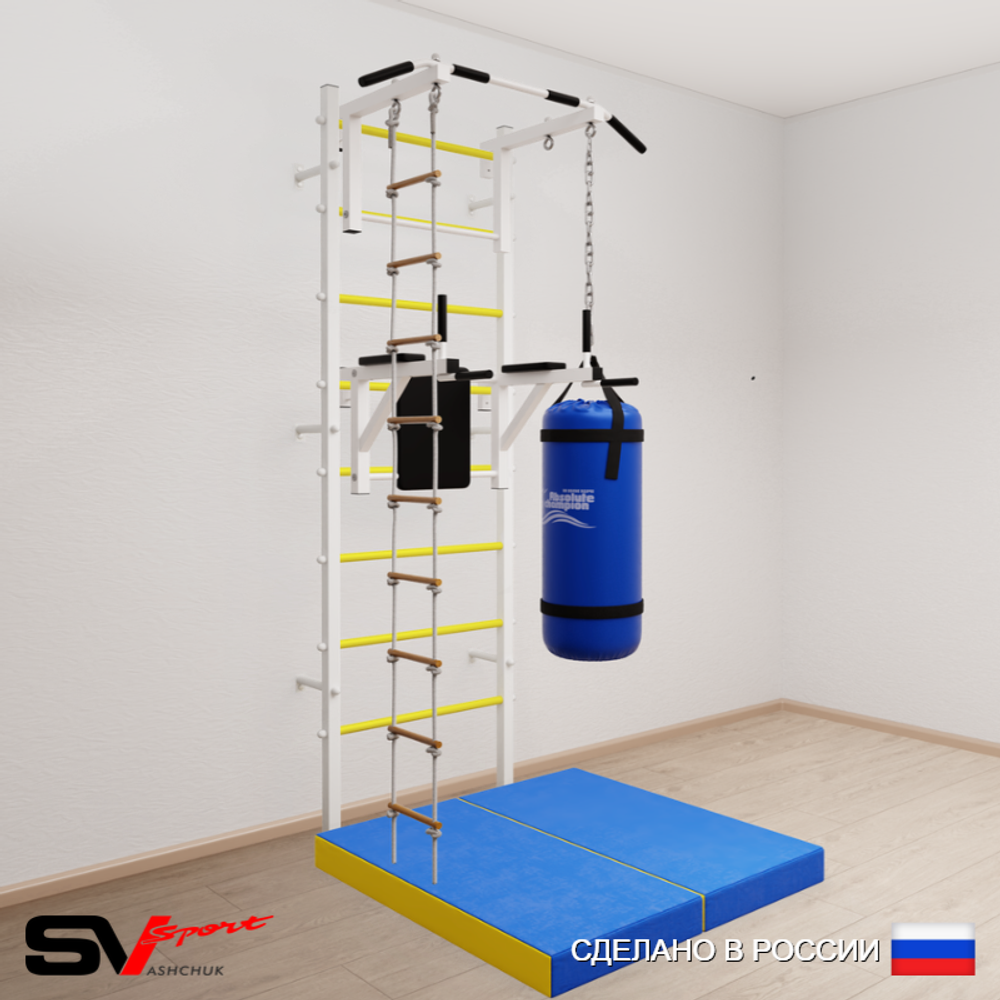 Шведская стенка Sv Sport 5726 (Турник стандарт/Брусья/Лестница/Цепь/Мешок 22кг/Мат 1м)