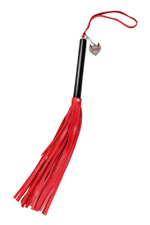 Красно-черная кожаная плеть - 50 см. (Цвет: красный с черным)