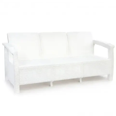 Диван Ротанг-плюс 3-х местный (белый) (без подушки)