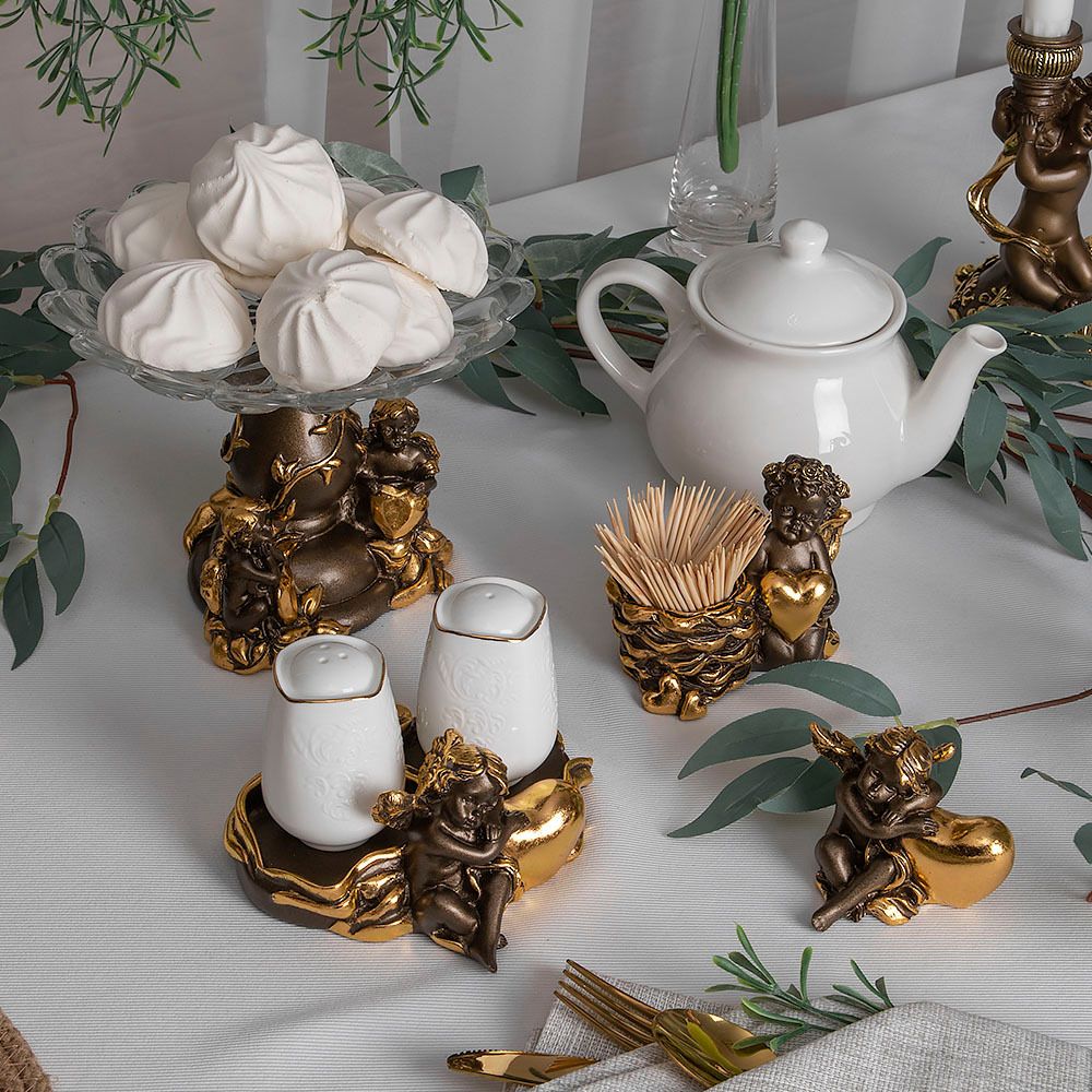 Подставка под специи Ангел с сердцем Бронза